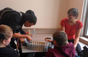 Karin working with student
