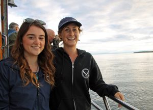 Alexis and Ali on a research boat