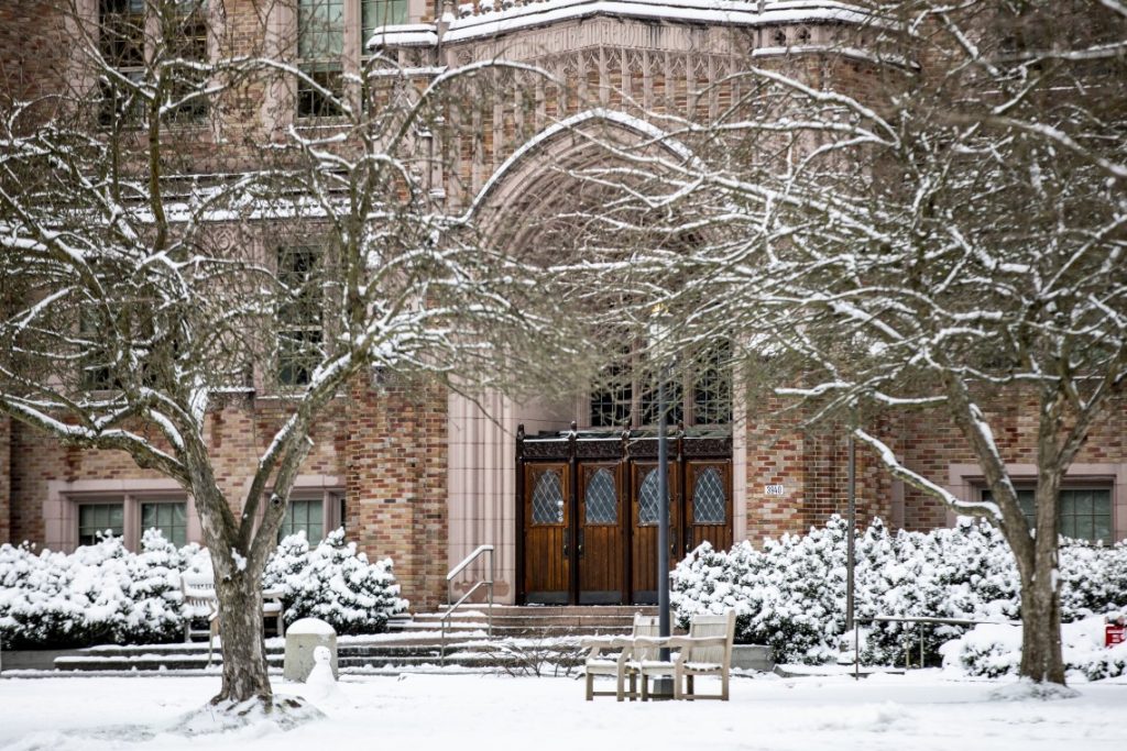 Snow on UW campus