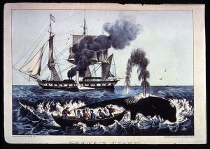 Painting of whaling in the South Sea