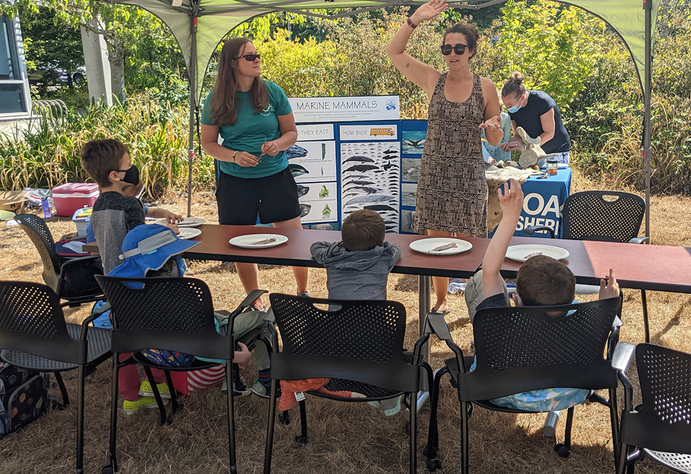 Molly teaching a group of students from Adventure Camp
