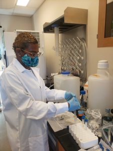 Bailee working in the lab