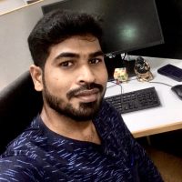 Vivek at his computer