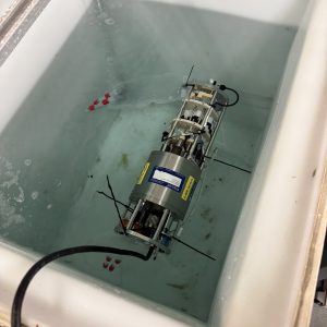The RoCSI in a small tank during a test. 